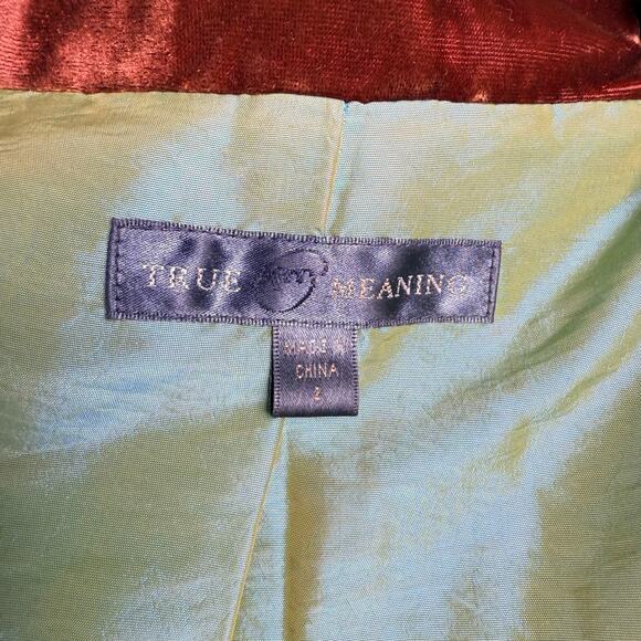 True Meaning Embroidered Velvet Blazer Jacket, Anthropologie, Women’s Size 2 EUC - Picture 8 of 11